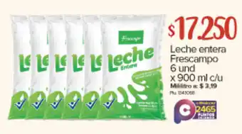 Super Inter Leche entera Frescampo 6 und x 900 ml oferta