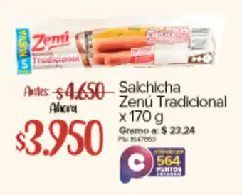 Super Inter Salchicha Zenú Tradicional x 170 g oferta