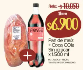 Super Inter Pan de maíz + Coca Cola Sin azúcar x 1.500 ml oferta