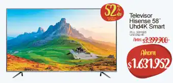 Super Inter Televisor Hisense 58" UHD 4K Smart TV oferta