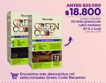 FarmaTodo Kit Tinte Greencode Rubio Mediano #7.0 x 1und oferta