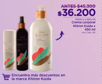 FarmaTodo Crema Corporal Khiron Kuida x 450ml oferta
