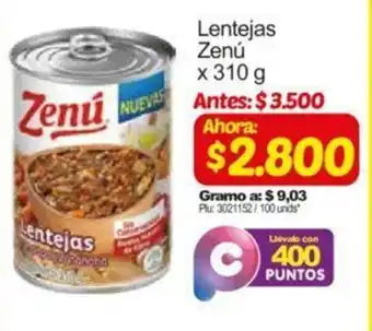Surtimax Lentejas Zenú 310g oferta
