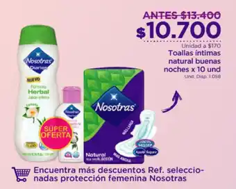FarmaTodo Toallas íntimas Natural Buenas Noches x 10 und oferta