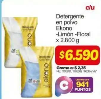 Surtimax Detergente en Polvo Ekono Limón-Floral x 2.800g oferta