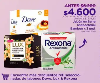 FarmaTodo Jabón en Barra Antibacterial Bamboo x 3 und oferta