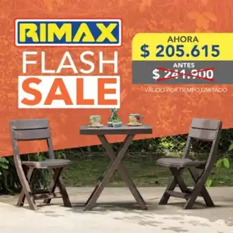 Rimax Combo plegable barú (mesa cuadrada + 2 sillas) oferta