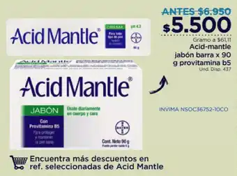 FarmaTodo Acid-Mantle Jabón Barra x 90g Provitamina b5 oferta