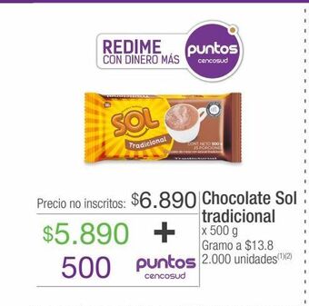 Jumbo Chocolate sol tradicional x 500 g oferta