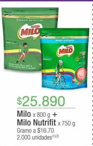 Jumbo Milo x 800 g + milo nutrifit x 750 g oferta