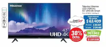 Televisor Hisense LED (108Cm) 43" UHD-4K Smart