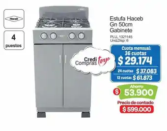 Surtimax Estufa Haceb Gn 50cm Gabinete oferta