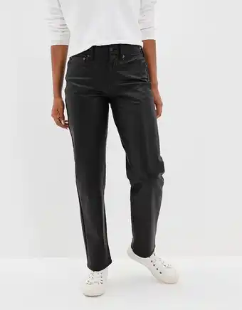 Pantalón stretch ae recto de cuero vegano, estilo 90s