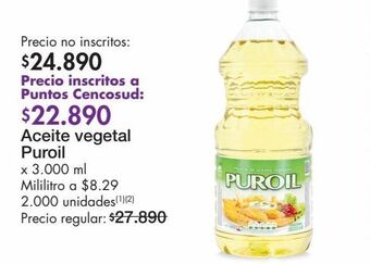 Metro Aceite vegetal puroil x 3.000 ml oferta