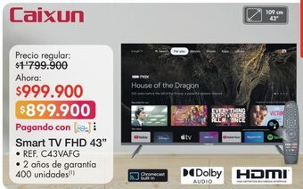 Metro Caixun smart tv fhd 43” • ref. c43vafg oferta