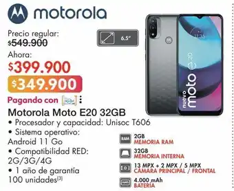 Metro Motorola moto e20 32gb oferta
