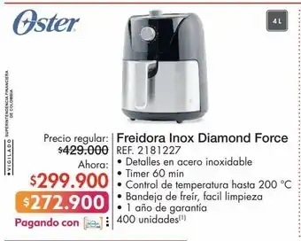 Metro Oster freidora inox diamond force ref. 2181227 oferta