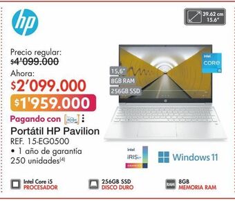 Metro Portátil hp pavilion ref. 15-eg0500 oferta