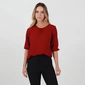 Fuera de Serie Blusa cuello redondo manga 3cuartos oferta