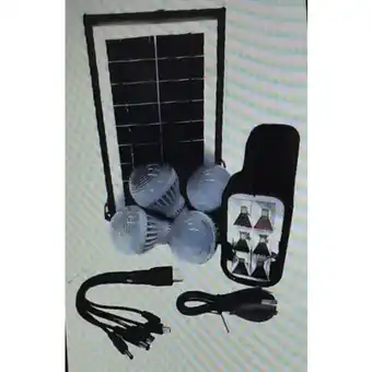 Falabella Kit panel solar killo 8017 9w 4 bombillos linterna carga celulares oferta