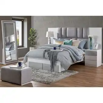 Muebles Jamar Alcoba doble luxury lino gris, blanco oferta