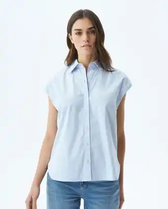 Chevignon Camisa de mujer, silueta recta manga sisa cuello camisero - popelina premium oferta