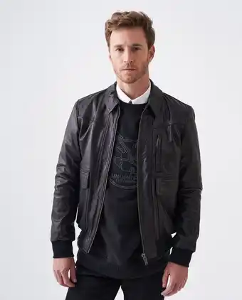 Chevignon Chaqueta de hombre en cuero, tipo aviador - piel de becerro oferta