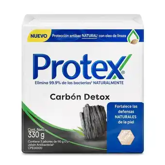 Jabón protex carbón detox 3x110g