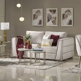 Muebles Jamar Sofá 2 puestos regency velvet marmol, champaña oferta