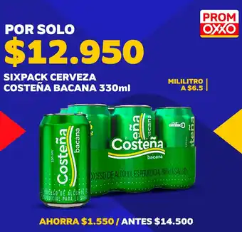 Oxxo SIXPACK CERVEZA COSTEÑA BACANA 330ml oferta