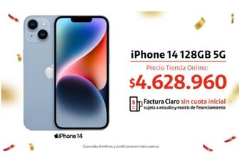 Claro iPhone 14 128GB 5G oferta