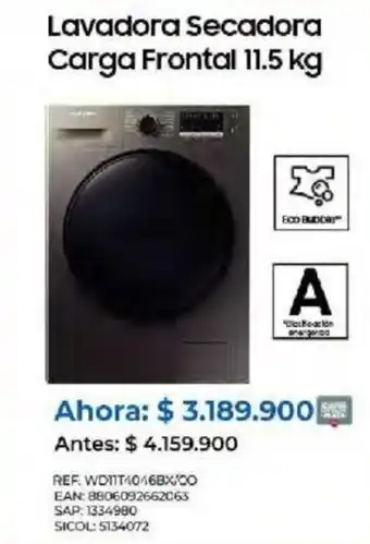 Olímpica Lavadora Secadora Carga Frontal 11.5 kg oferta