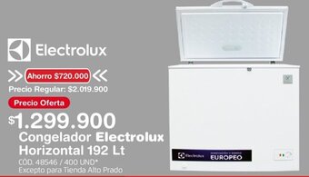 Makro Congelador Electrolux Horizontal 192 Lt oferta