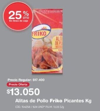 Makro Alitas de Pollo Friko Picantes Kg oferta