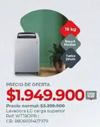Olímpica Lavadora LG carga superior Ref: WT19DPB | oferta