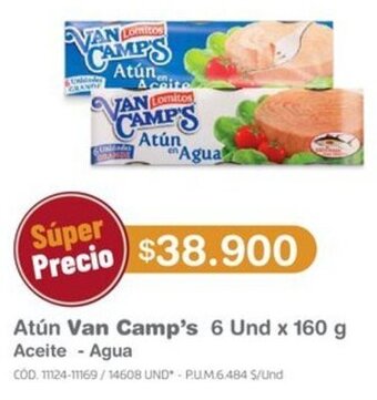 Makro Atún Van Camp's 6 Und x 160 g Aceite - Agua oferta
