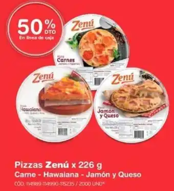 Makro Pizzas Zenú x 226 g Camne - Hawaiana - Jamón y Queso oferta