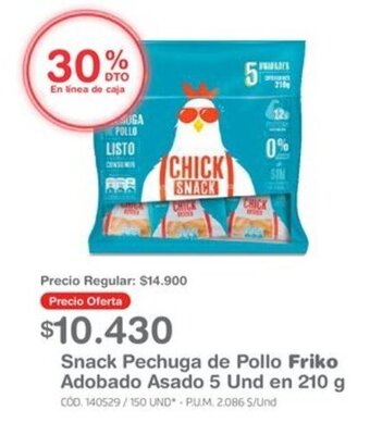 Makro Snack Pechuga de Pollo Friko Adobado Asado 5 Und en 210 g oferta