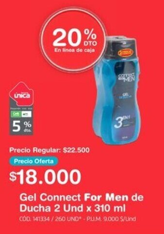 Makro Gel Connect For Men de Ducha 2 Und x 310 ml oferta