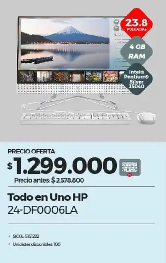 Olímpica Todo en Uno HP 24-DF0006LA oferta
