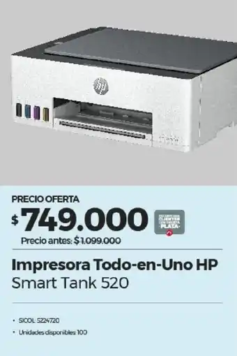 Olímpica Impresora Todo-en-Uno HP Smart Tank 520 oferta