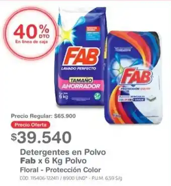 Makro Detergentes en Polvo Fab x 6 Kg Polvo oferta