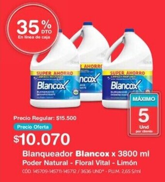 Makro Blanqueador Blancox x 3800 ml oferta