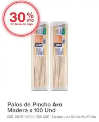 Makro Palos de Pincho Aro Madera x 100 Und oferta