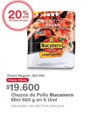 Makro Chuzos de Pollo Bucanero Mini 660 g en 6 Und oferta