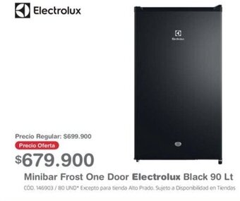 Makro Minibar Frost One Door Electrolux Black 90 Lt oferta