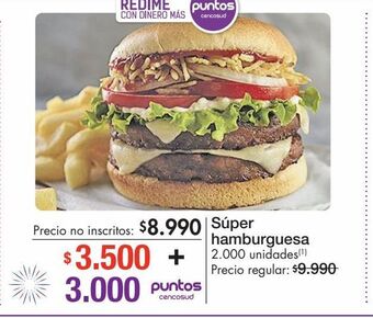 Metro Súper hamburguesa oferta