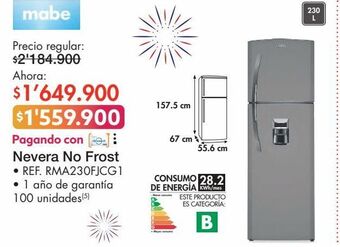 Metro Nevera mabe oferta
