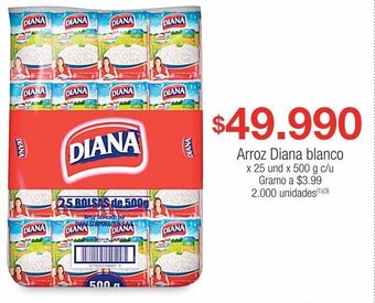 Jumbo Arroz diana blanco x 25 und x 500 g c/u oferta