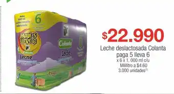 Jumbo Leche deslactosada colanta paga 5 lleva 6 x 6 x 1. 000 ml c/u oferta